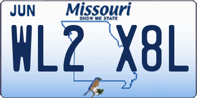 MO license plate WL2X8L