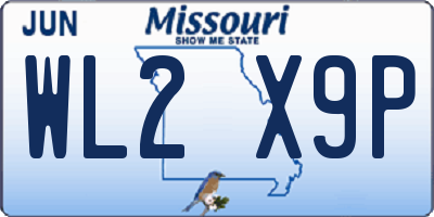 MO license plate WL2X9P