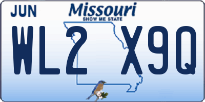 MO license plate WL2X9Q