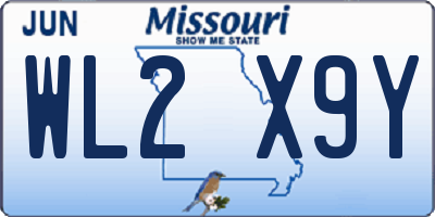 MO license plate WL2X9Y