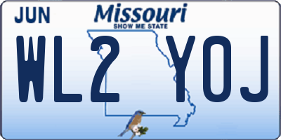 MO license plate WL2Y0J