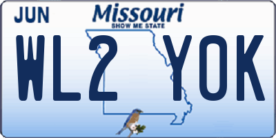 MO license plate WL2Y0K