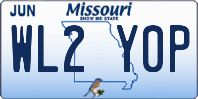 MO license plate WL2Y0P
