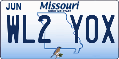 MO license plate WL2Y0X