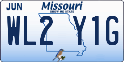 MO license plate WL2Y1G