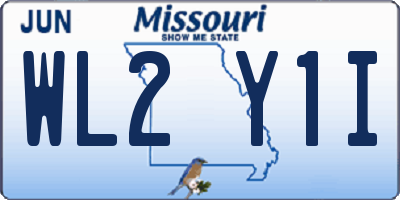 MO license plate WL2Y1I