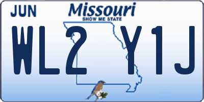 MO license plate WL2Y1J