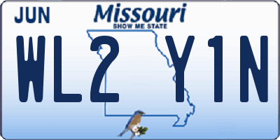 MO license plate WL2Y1N