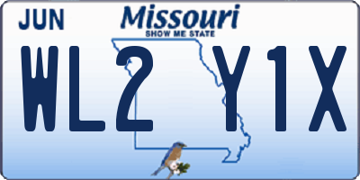 MO license plate WL2Y1X