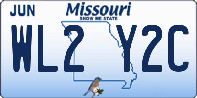 MO license plate WL2Y2C