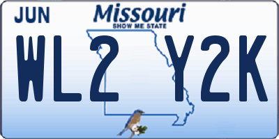 MO license plate WL2Y2K