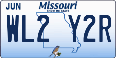 MO license plate WL2Y2R