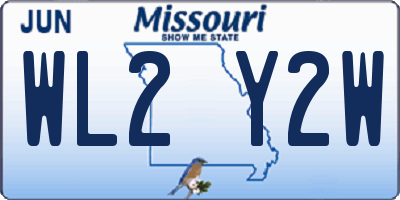 MO license plate WL2Y2W