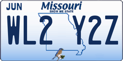 MO license plate WL2Y2Z
