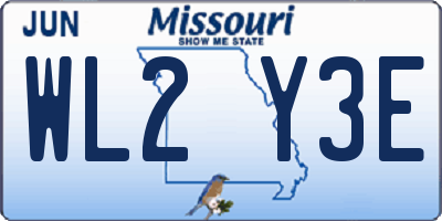 MO license plate WL2Y3E