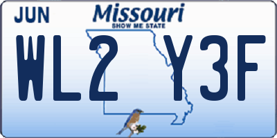 MO license plate WL2Y3F