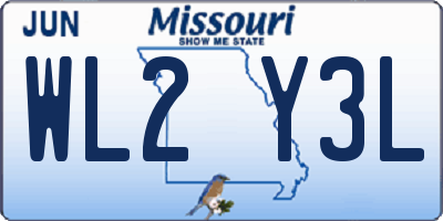 MO license plate WL2Y3L