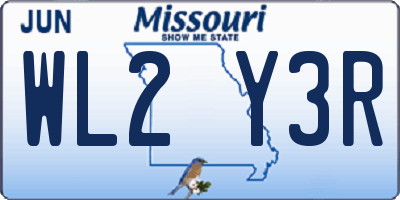 MO license plate WL2Y3R