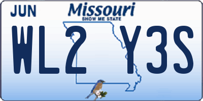 MO license plate WL2Y3S