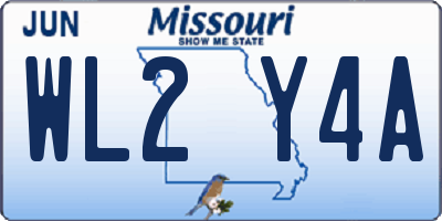 MO license plate WL2Y4A