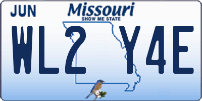 MO license plate WL2Y4E