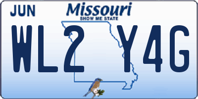 MO license plate WL2Y4G