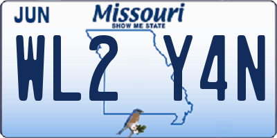 MO license plate WL2Y4N