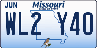 MO license plate WL2Y4O