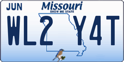 MO license plate WL2Y4T