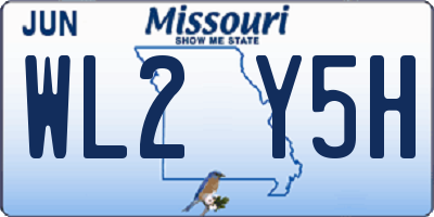 MO license plate WL2Y5H