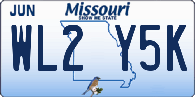 MO license plate WL2Y5K