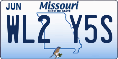 MO license plate WL2Y5S