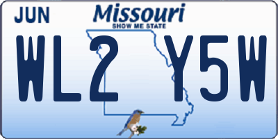 MO license plate WL2Y5W