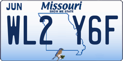 MO license plate WL2Y6F