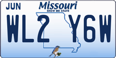 MO license plate WL2Y6W