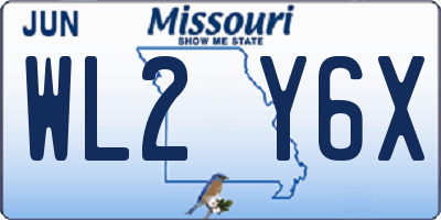 MO license plate WL2Y6X