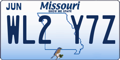 MO license plate WL2Y7Z