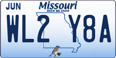 MO license plate WL2Y8A