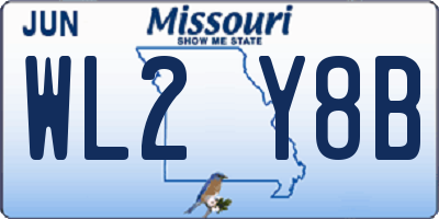 MO license plate WL2Y8B