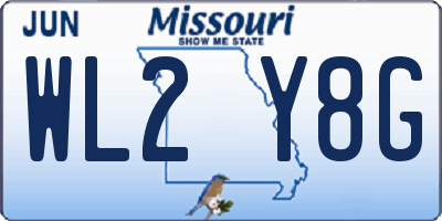 MO license plate WL2Y8G
