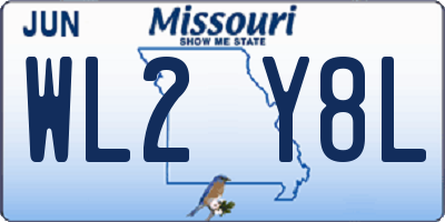 MO license plate WL2Y8L