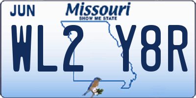 MO license plate WL2Y8R