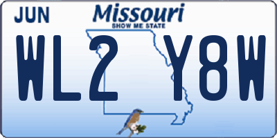 MO license plate WL2Y8W