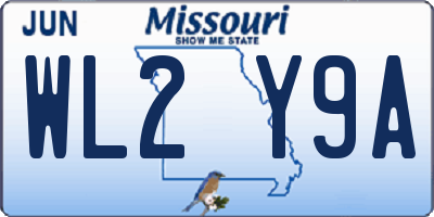MO license plate WL2Y9A