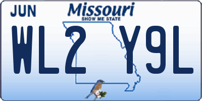 MO license plate WL2Y9L