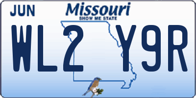 MO license plate WL2Y9R