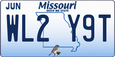 MO license plate WL2Y9T