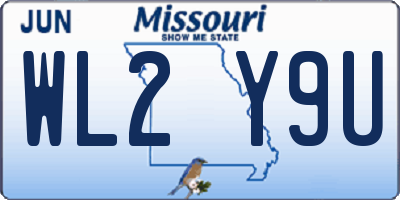 MO license plate WL2Y9U