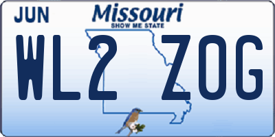 MO license plate WL2Z0G
