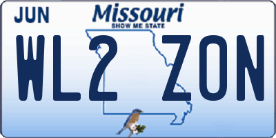MO license plate WL2Z0N